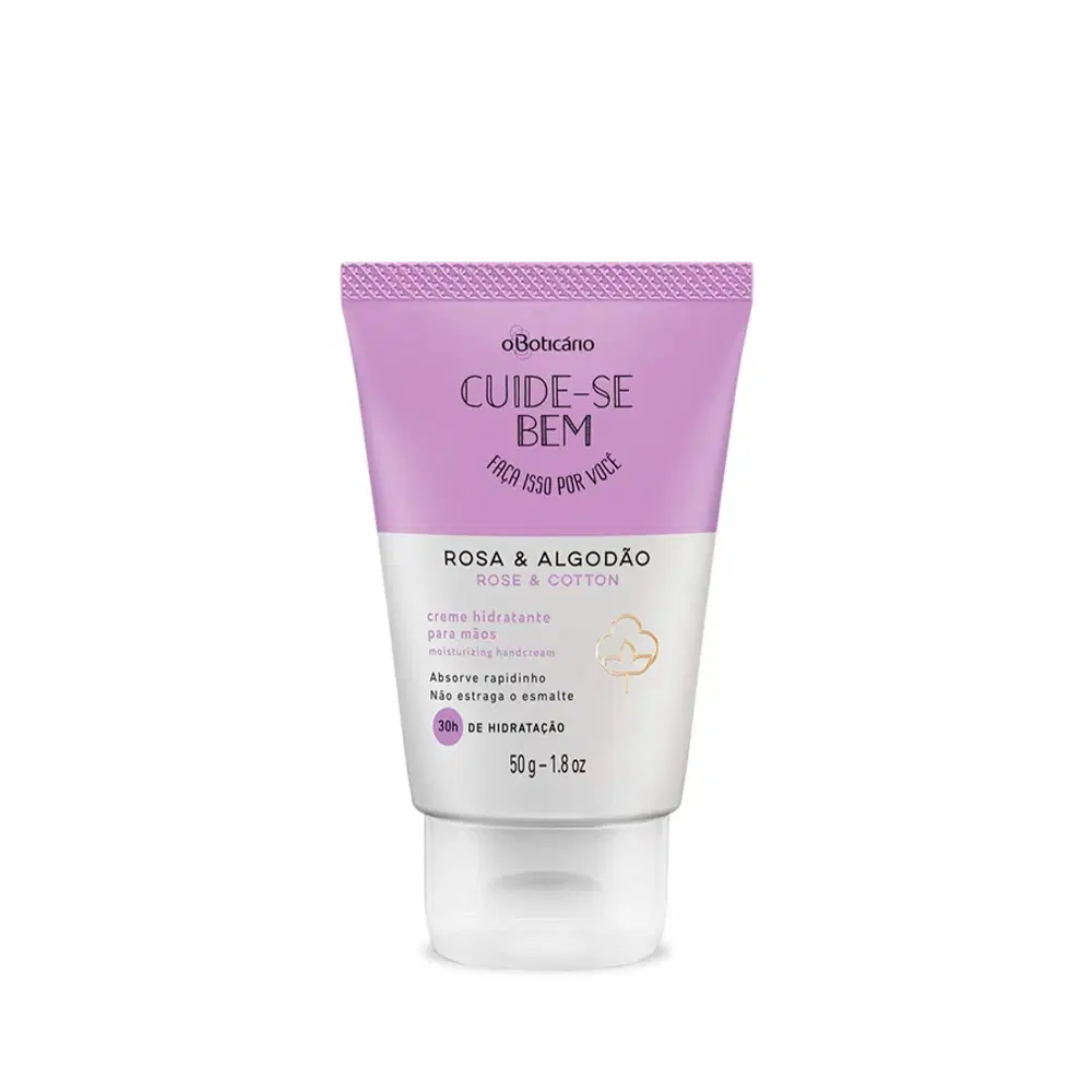 Creme Hidratante Desodorante Para Mãos Cuide-Se Bem Rosa E Algodão 50G