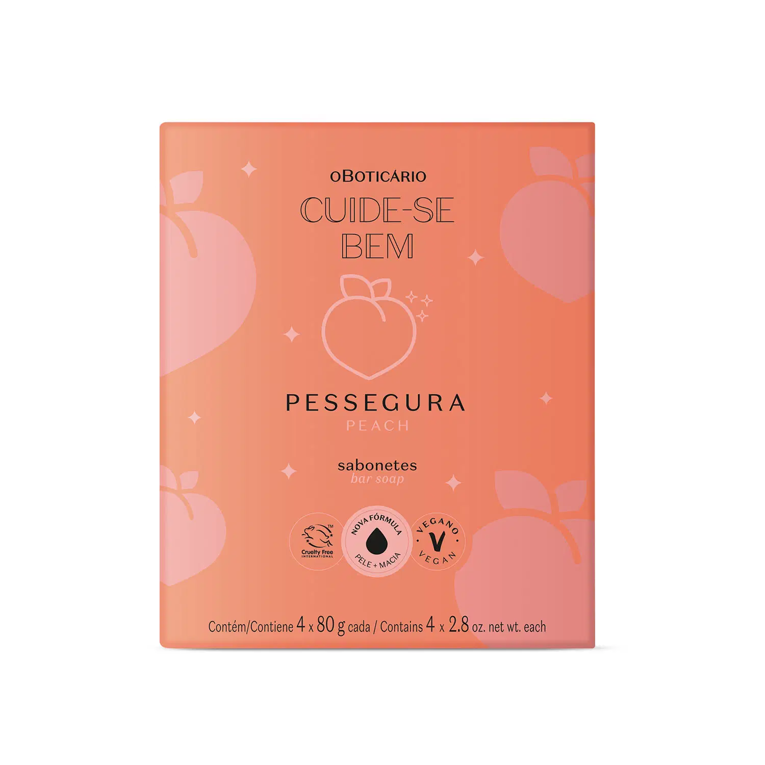 Sabonete Em Barra Cuide-Bem Pessegura 4X80G