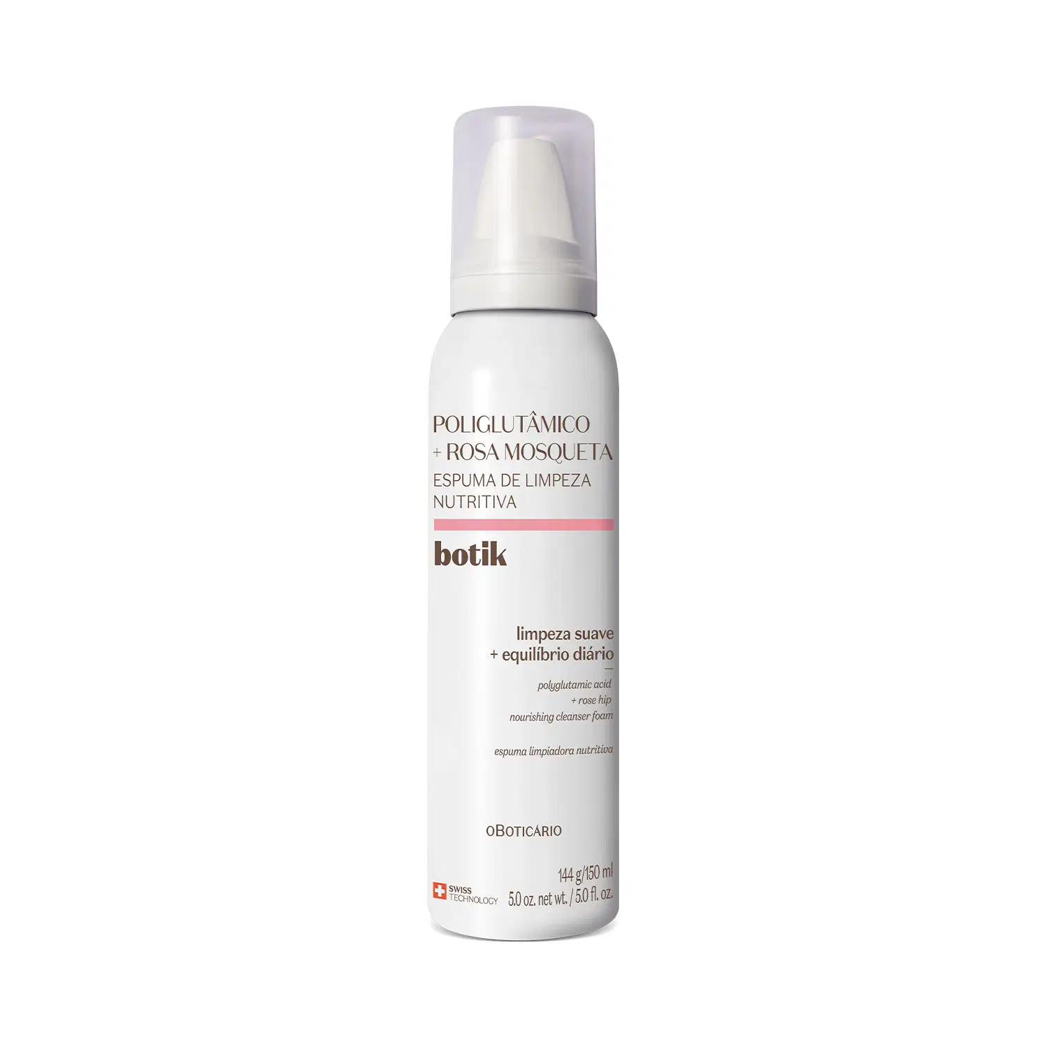 Espuma De Limpeza Nutritiva Ácido Poliglutâmico + Rosa Mosqueta Botik 150Ml