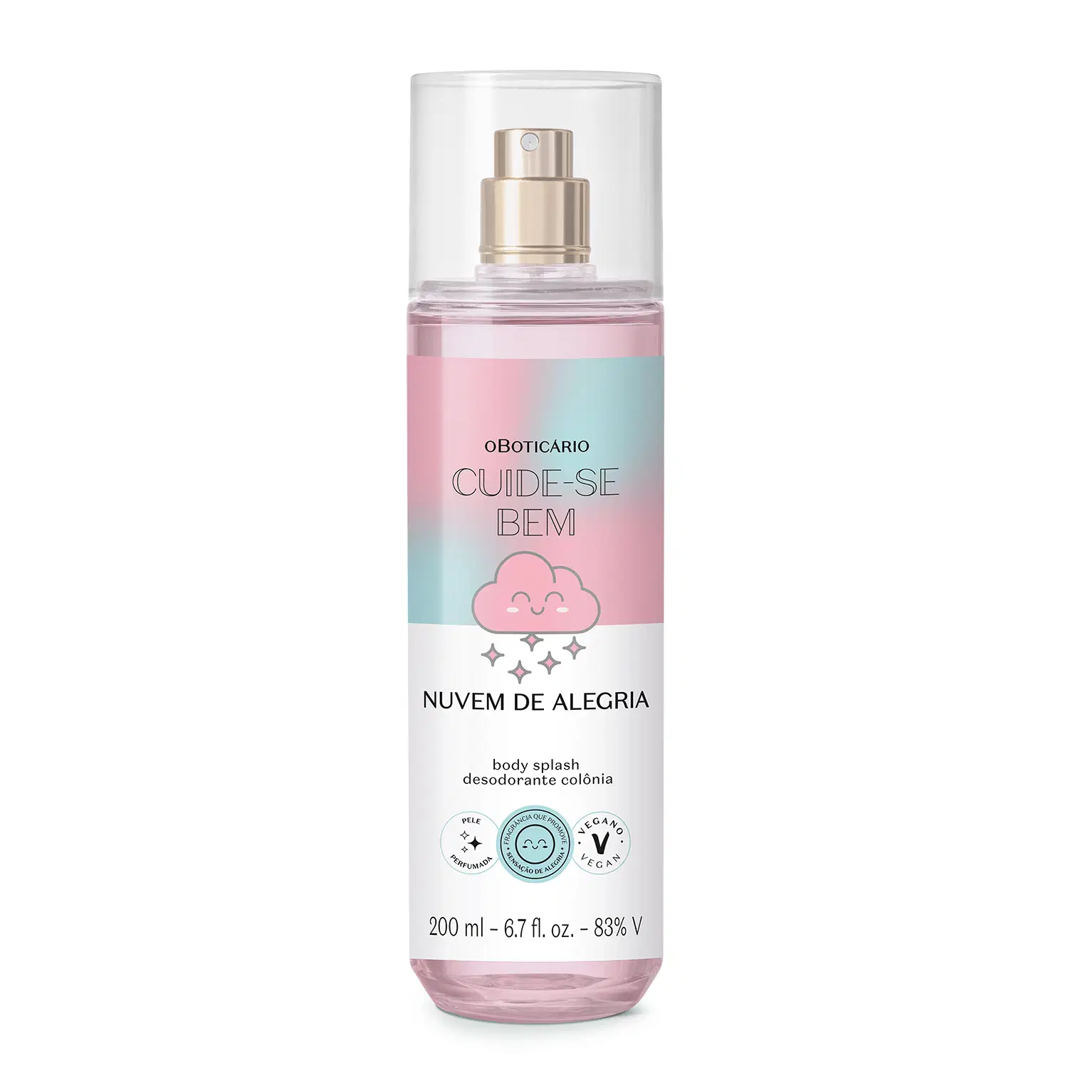 Body Splash Desodorante Colônia Cuide-Se Bem Nuvem De Alegria 200Ml