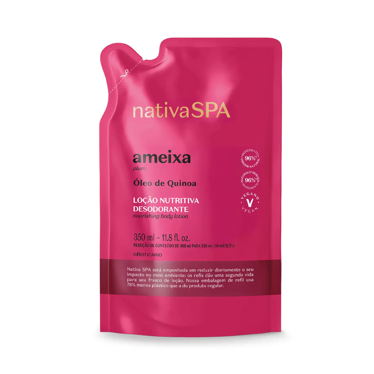 Refil Nativa Spa Loção Desodorante Hidratante Corporal Ameixa 350Ml