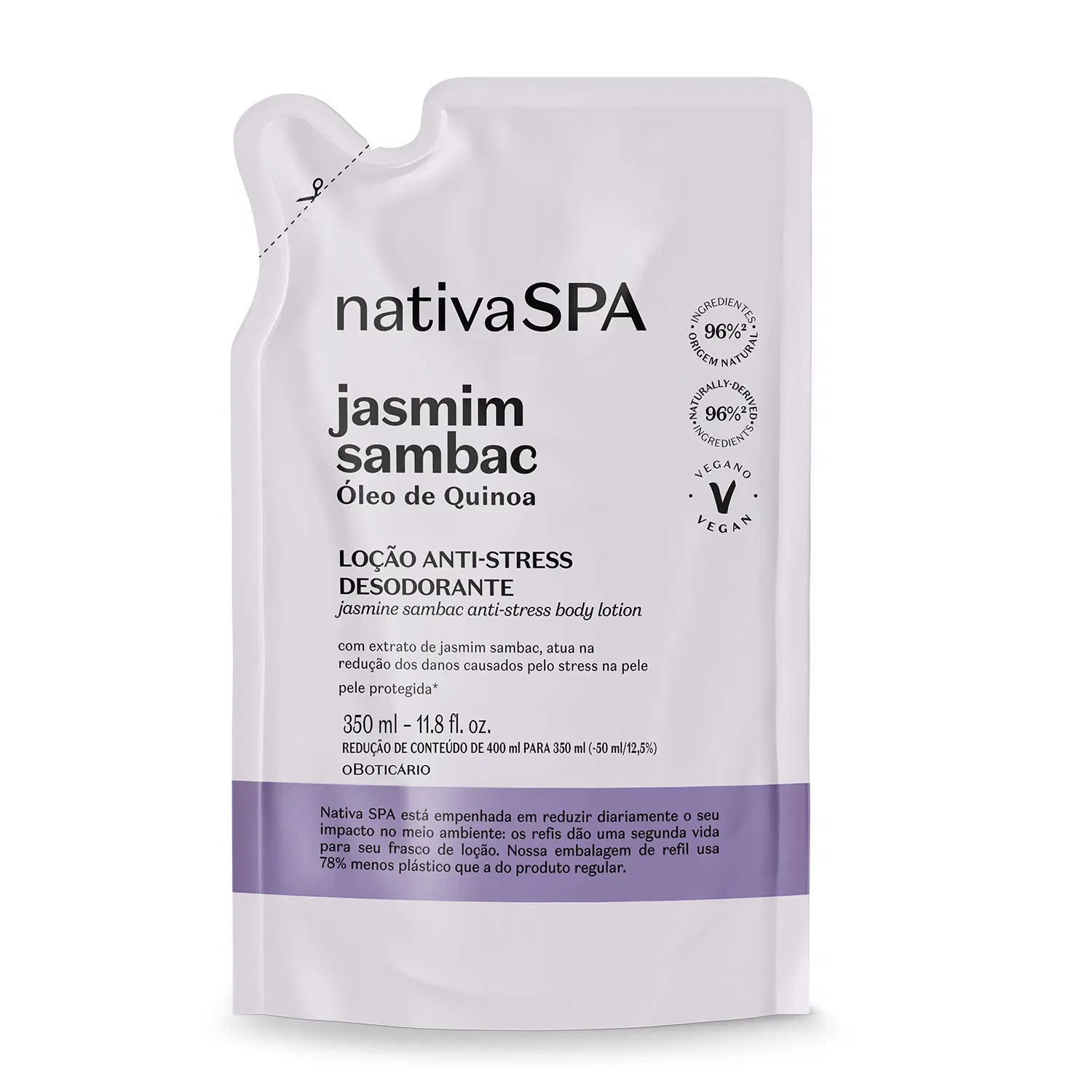 Refil Loção Corporal Anti-Stress Nativa Spa Jasmim Sambac 400Ml