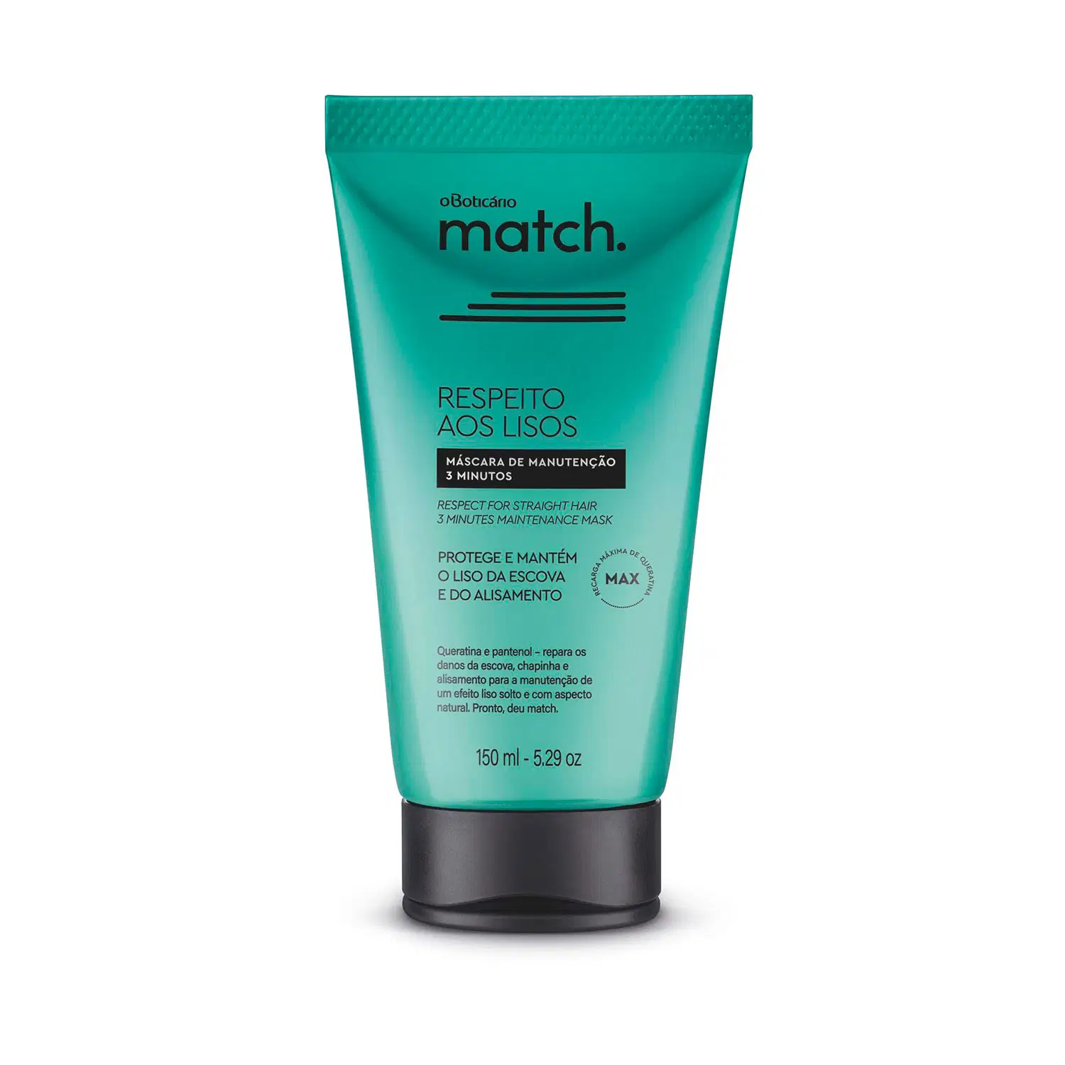 Máscara Capilar 3 Minutos Match Respeito Aos Lisos, 150Ml