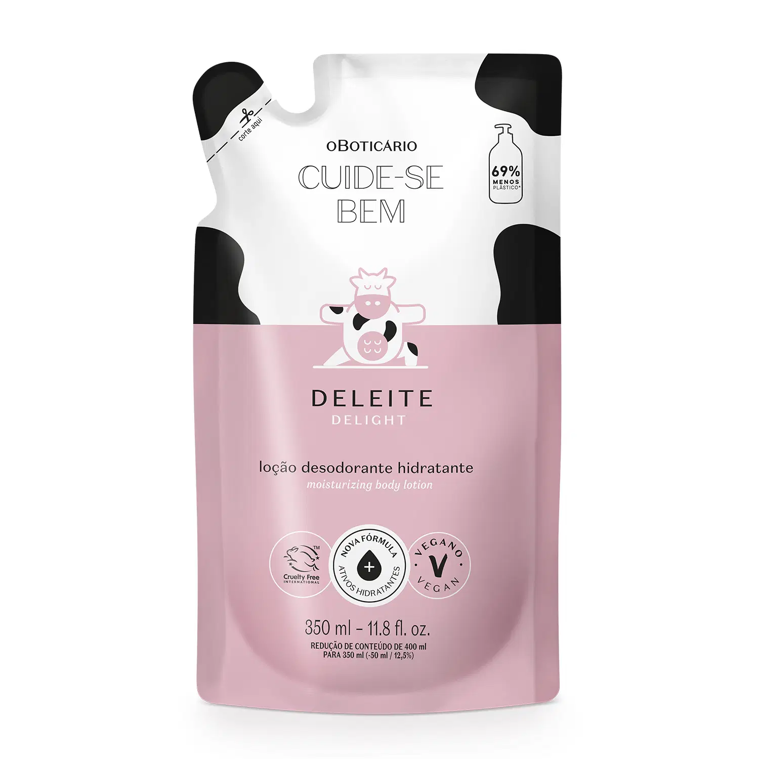 Refil Loção Desodorante Hidratante Corporal Cuide-Se Bem Deleite 350Ml