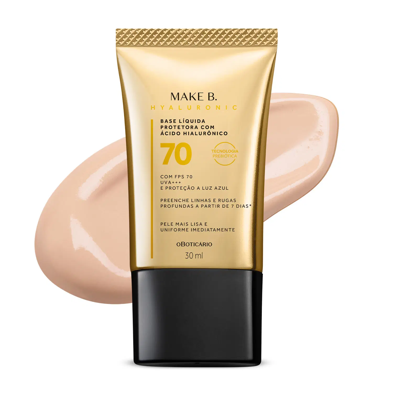 Base Líquida Protetora Fps 70 Make B. Hyaluronic Cor 10 30Ml