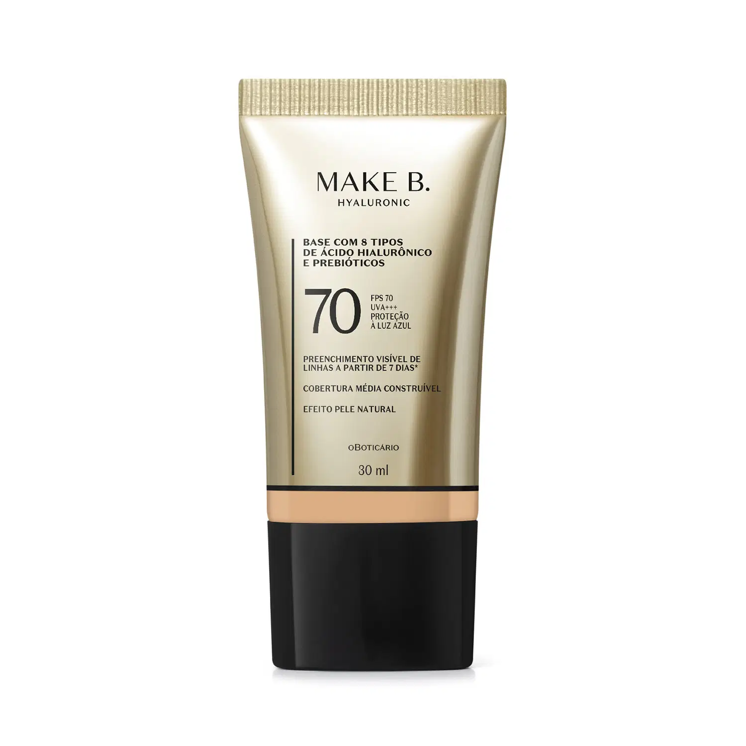 Base Líquida Protetora Fps 70 Make B. Hyaluronic Cor 140Q 30Ml