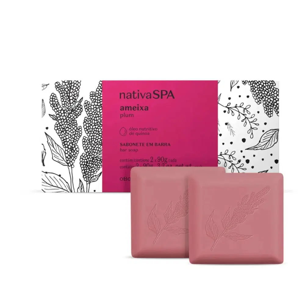 Kit Sabonetes Em Barra Nativa Spa Ameixa 2X90G