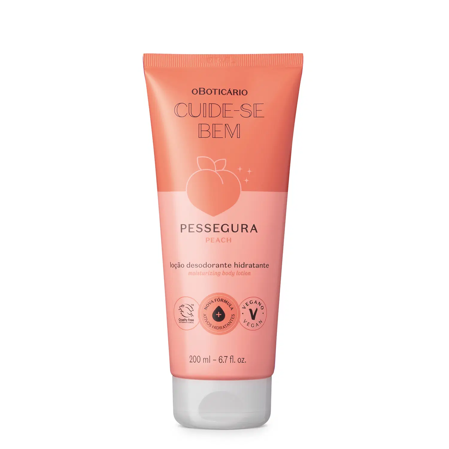 Loção Desodorante Hidratante Corporal Cuide-Se Bem Pessegura 200Ml