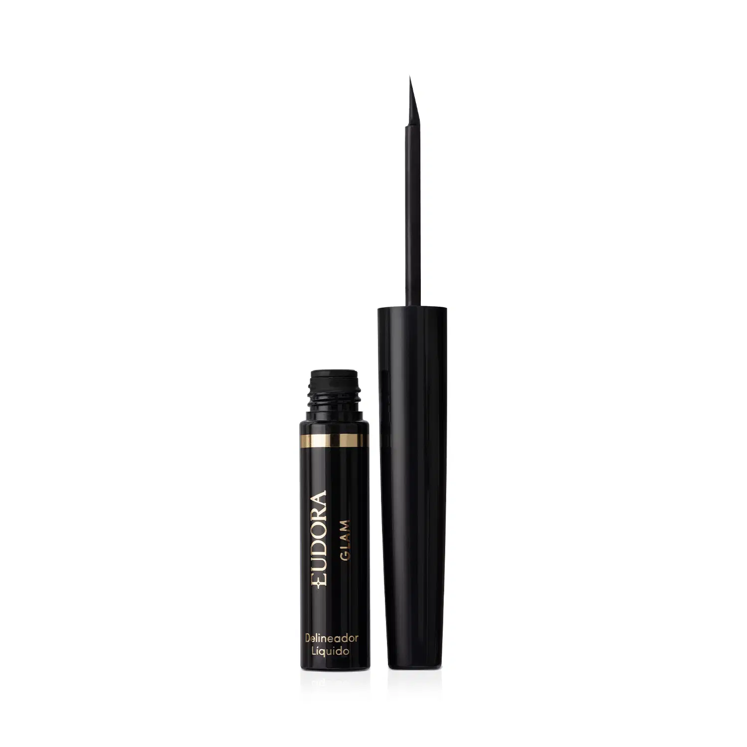 Delineador Líquido Para Olhos Preto Eudora Glam 3Ml