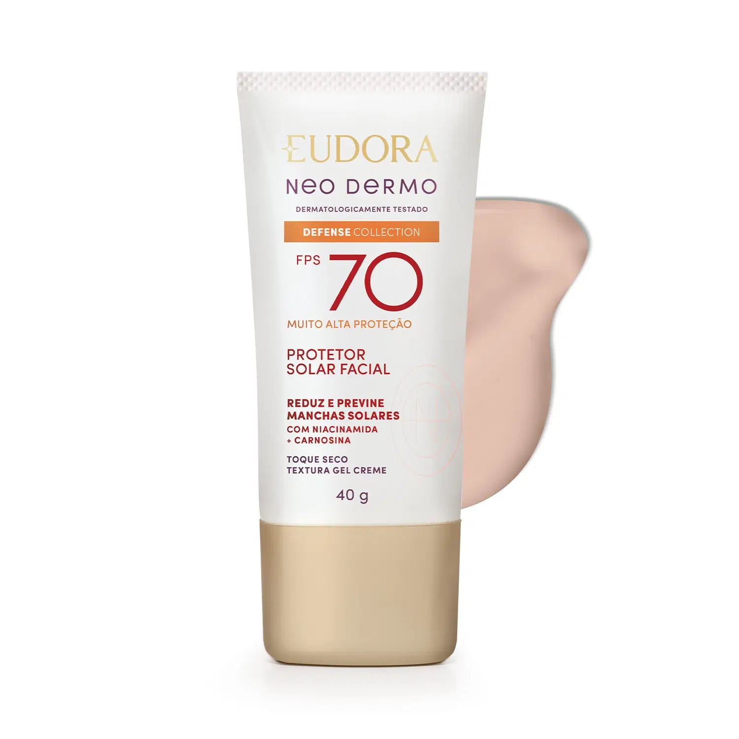Protetor Solar Facial Com Cor Eudora Neo Dermo Fps 70 Cor 1 40Ml