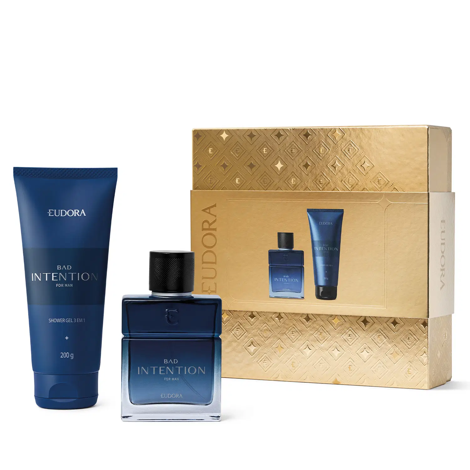 Kit Presente Bad Intention For Man:  Desodorante Colônia 100Ml + Shower Gel 3 Em 1 200G
