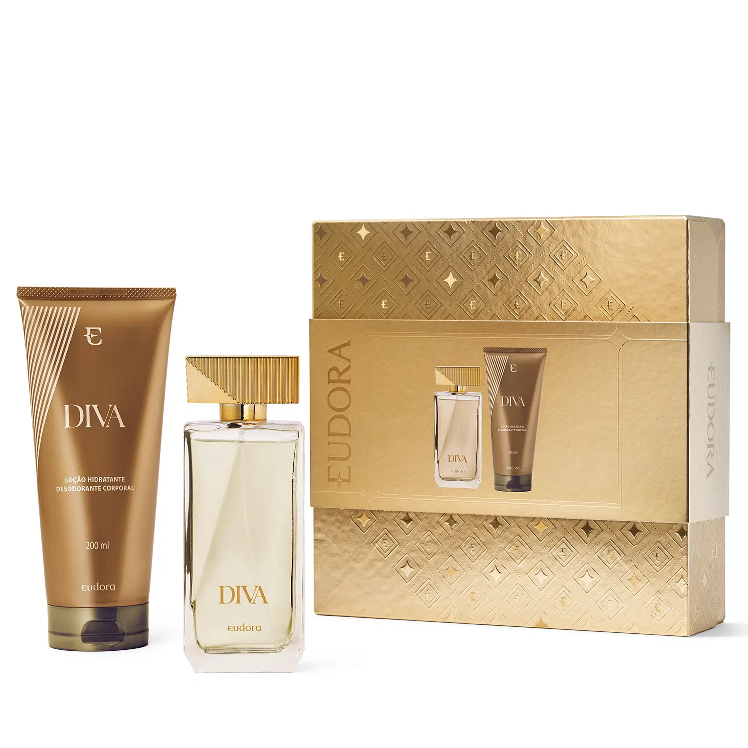 Kit Presente Diva: Desodorante Colônia 100Ml + Loção Hidratante Desodorante Corporal 200Ml