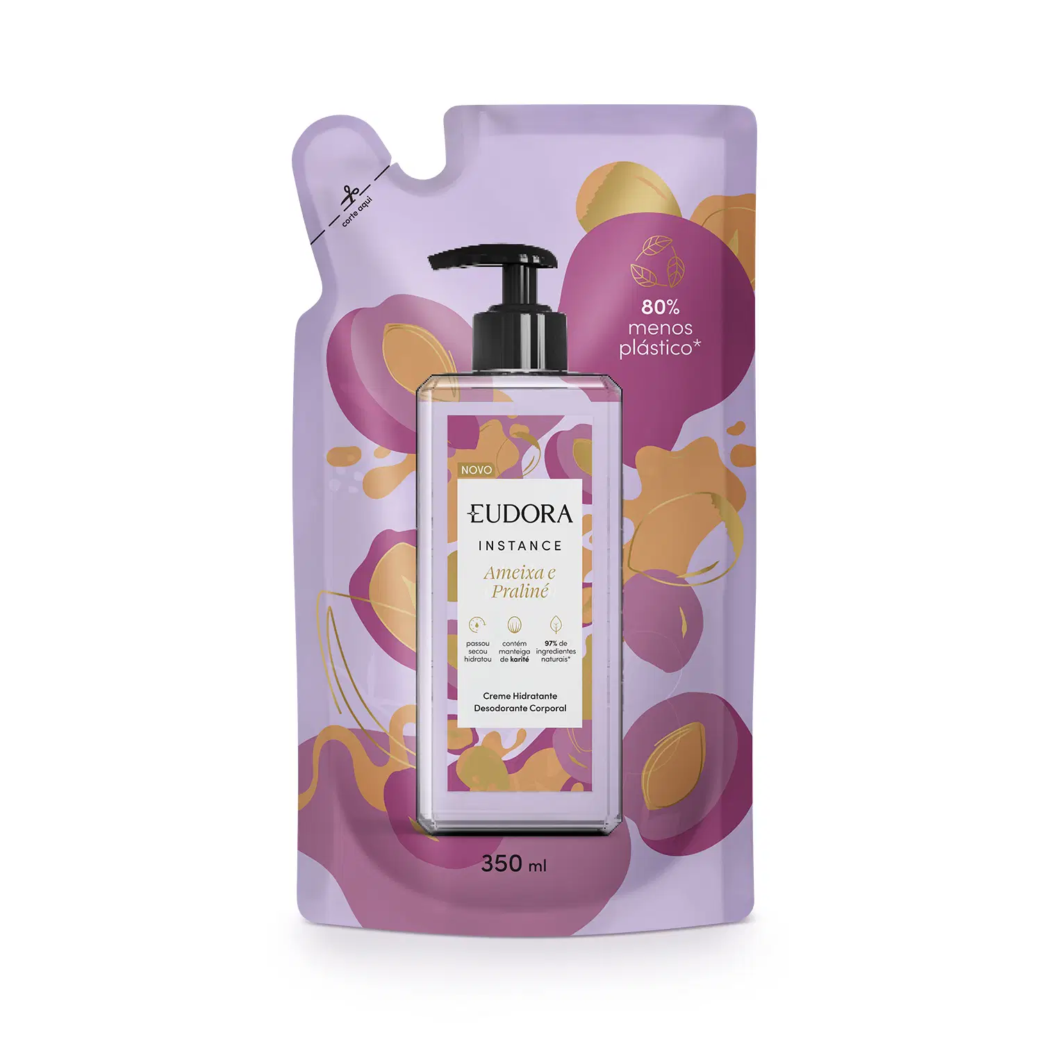 Refil Creme Hidratante Desodorante Corporal Instance Ameixa E Praliné 350Ml