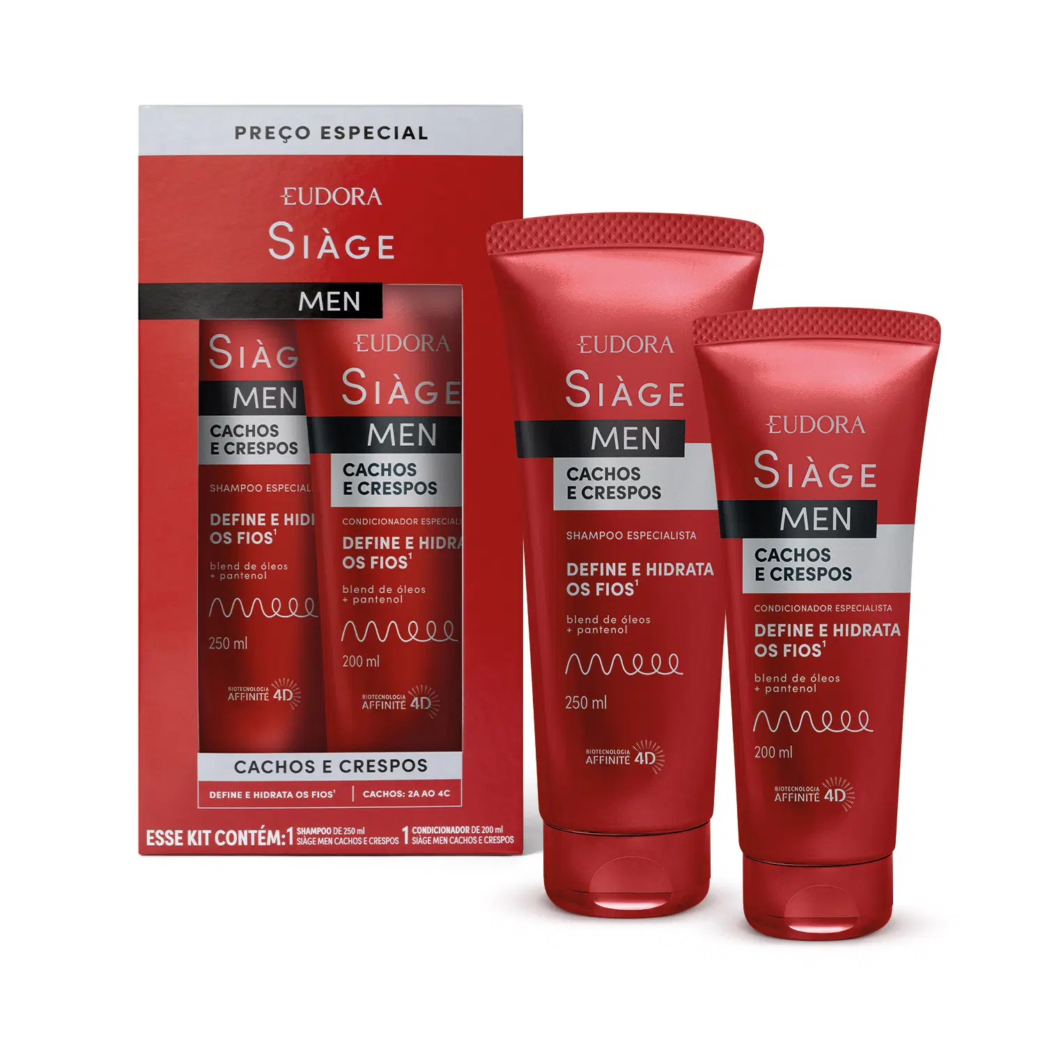 Kit Eudora Siàge Men Cachos E Crespos (2 Itens)