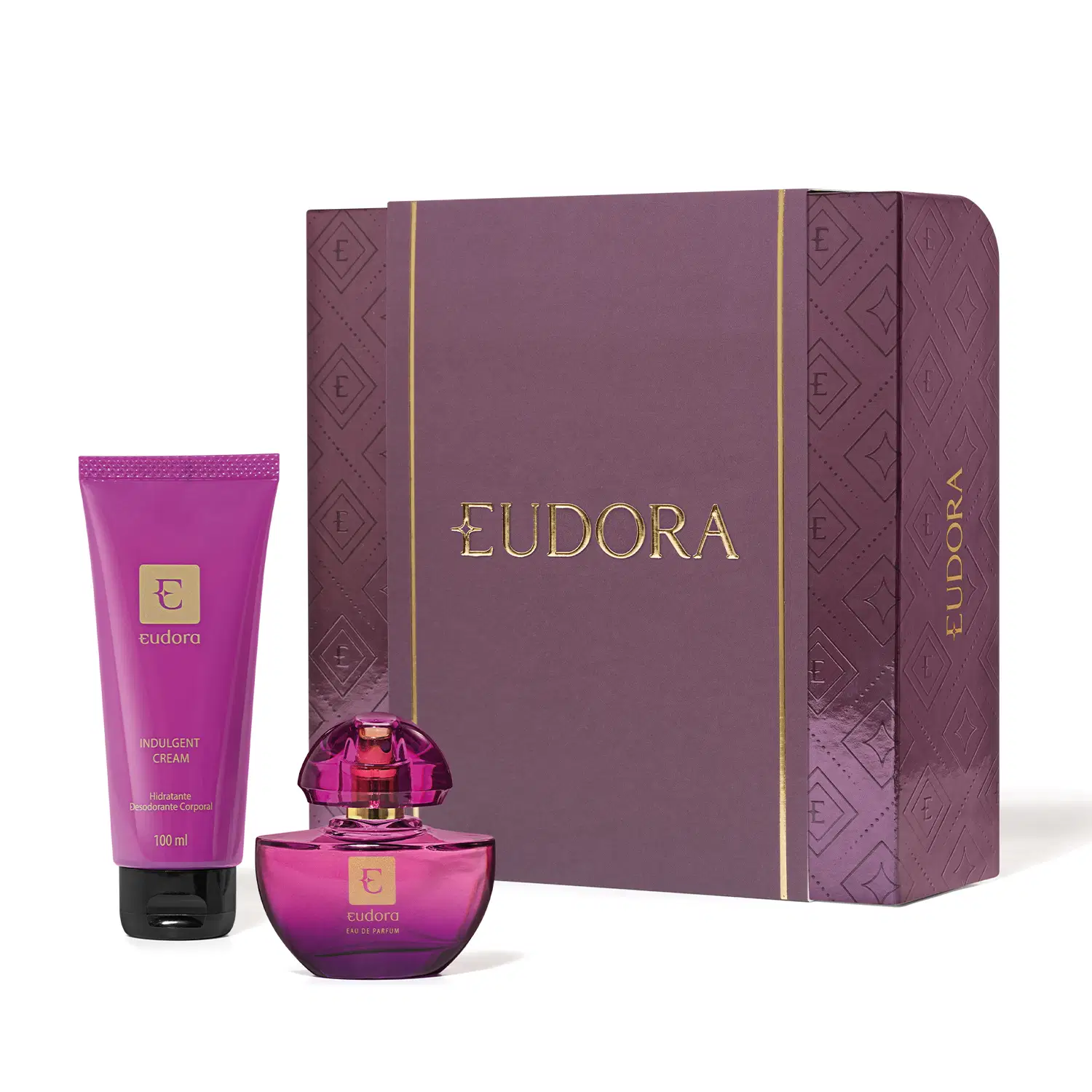 Kit Presente Dia Das Mães Roxo Miniatura: Eau De Parfum 35Ml + Loção Desodorante Hidratante Corporal 100Ml