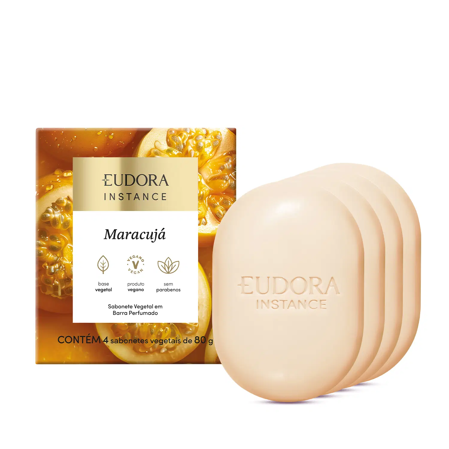 Sabonete Vegetal Em Barra Perfumado Instance Maracujá 4X80G