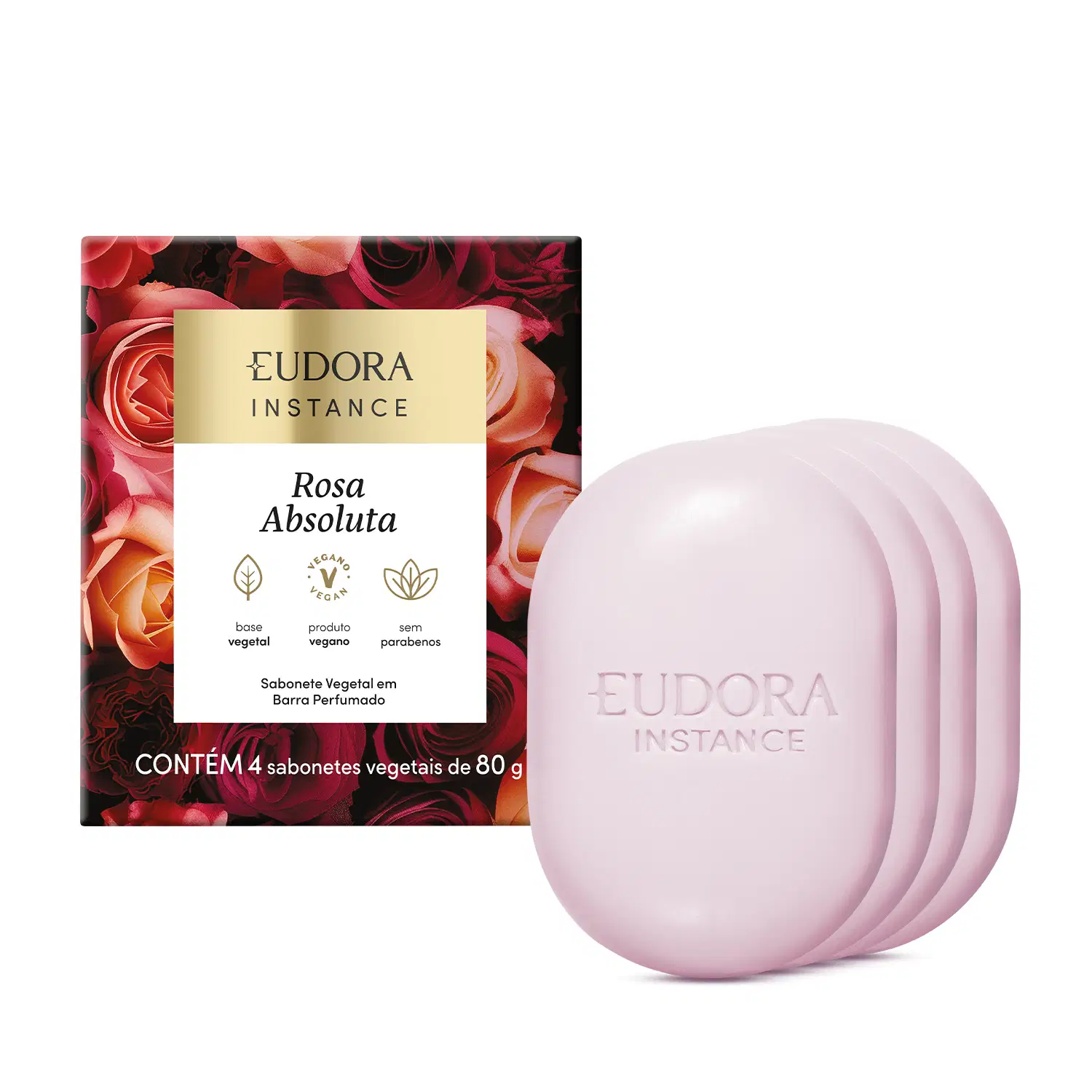 Sabonete Vegetal Em Barra Instance Rosa Absoluta 4X80G