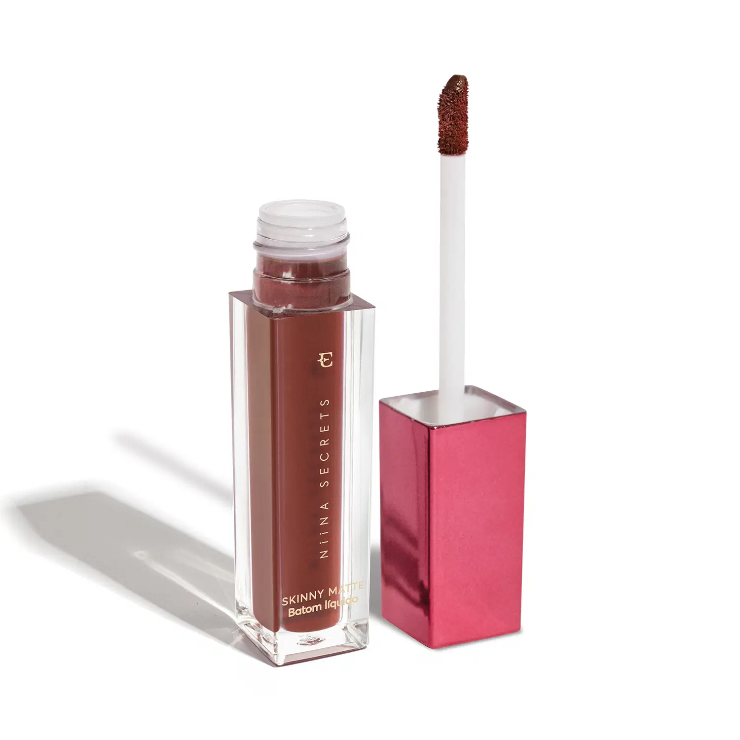 Eudora Niina Secrets Skinny Matte Castanho Begônia - Batom Líquido 5Ml