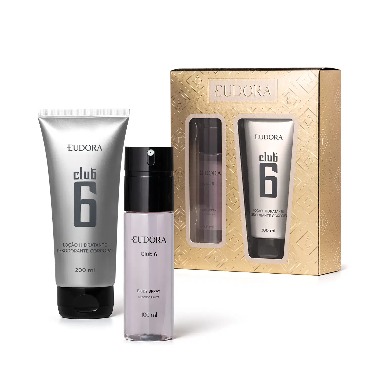 Kit Presente De Natal Club 6: Body Spray 100Ml + Loção Corporal 200Ml