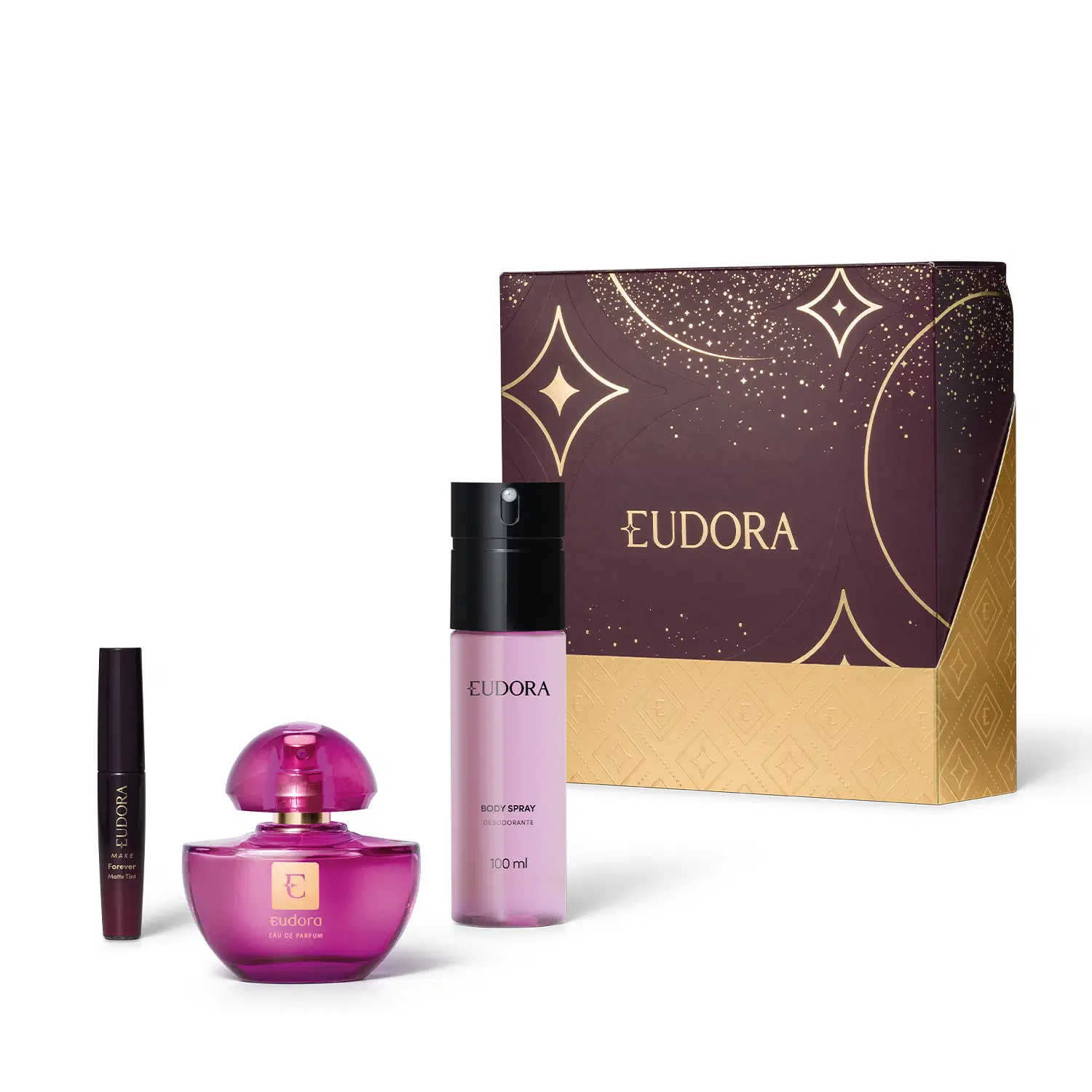 Kit Presente Eudora Roxo Lovers (3 Itens)