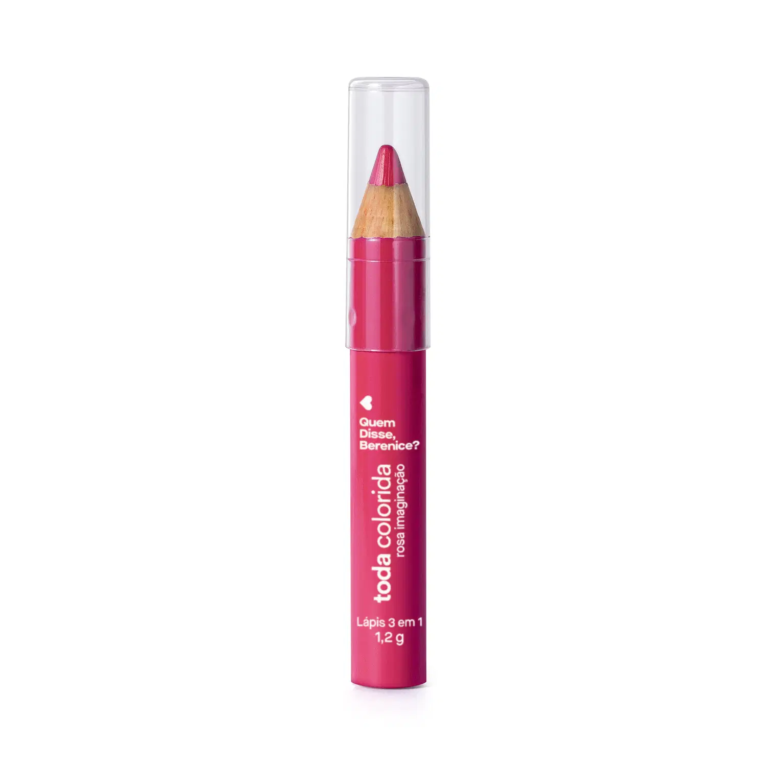 Lápis Multifuncional 3 Em 1 Rosa Imaginação Toda Colorida 1,2G