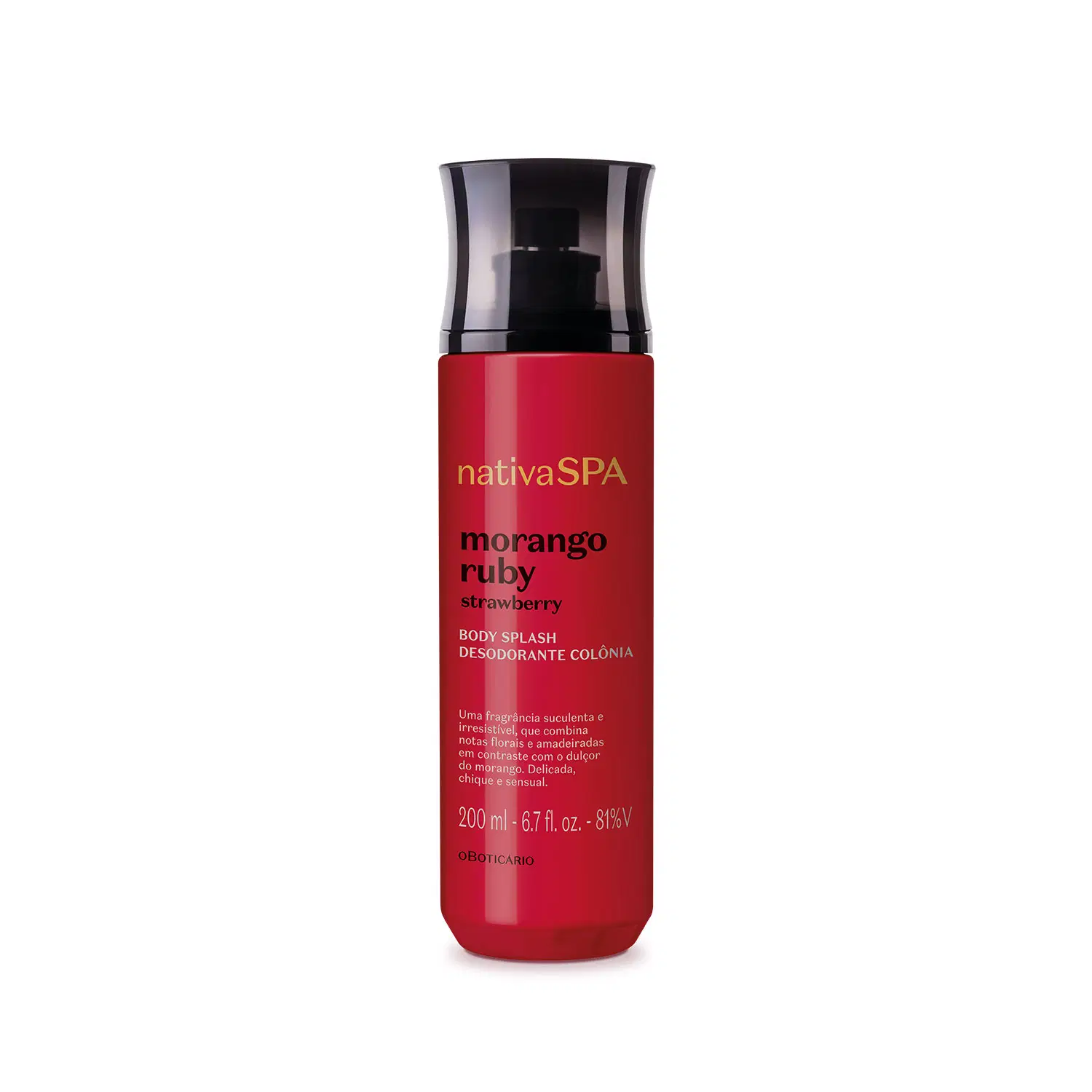 Body Splash Desodorante Colônia Nativa Spa Morango Ruby 200Ml