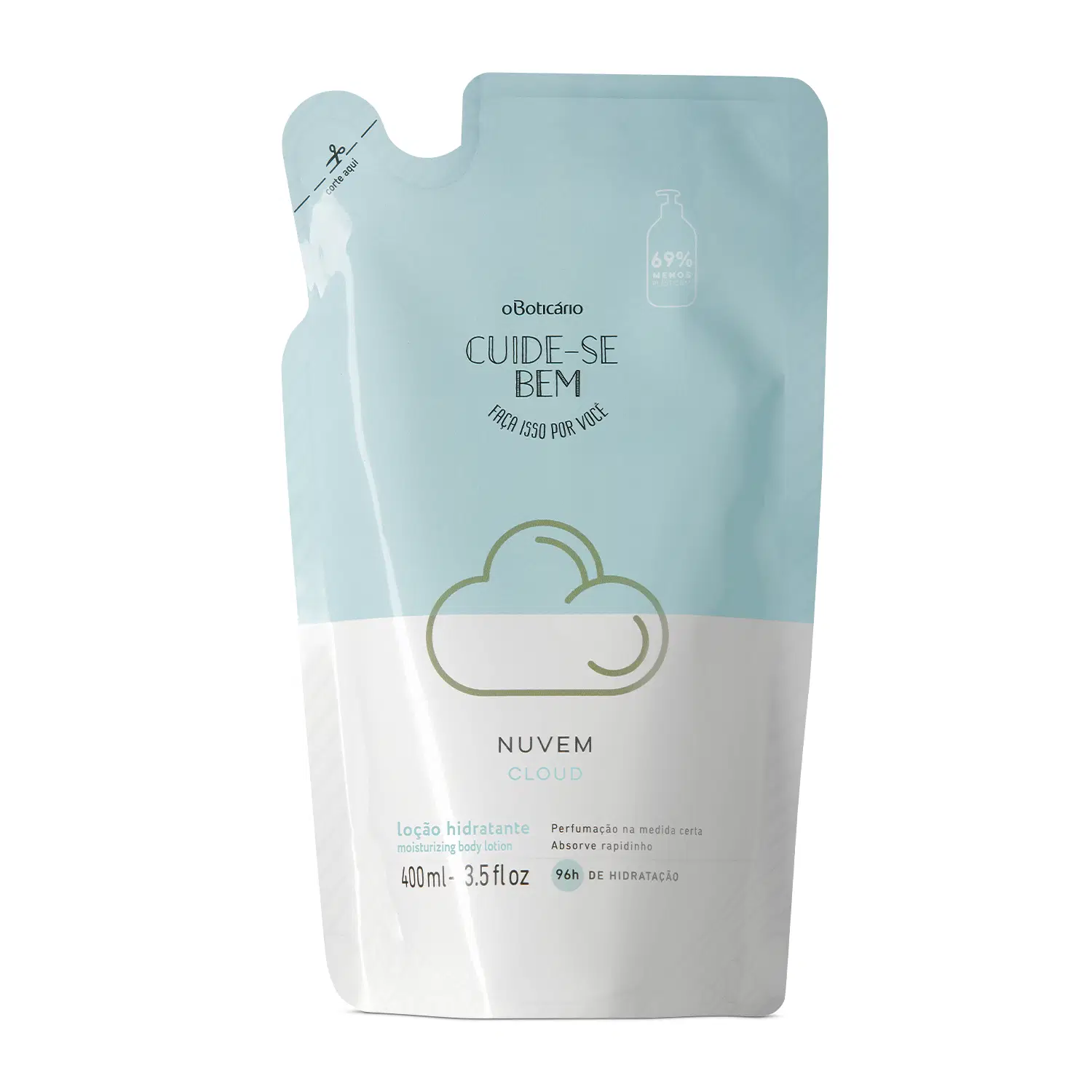 Refil Loção Hidratante Desodorante Corporal Cuide-Se Bem Nuvem 400Ml