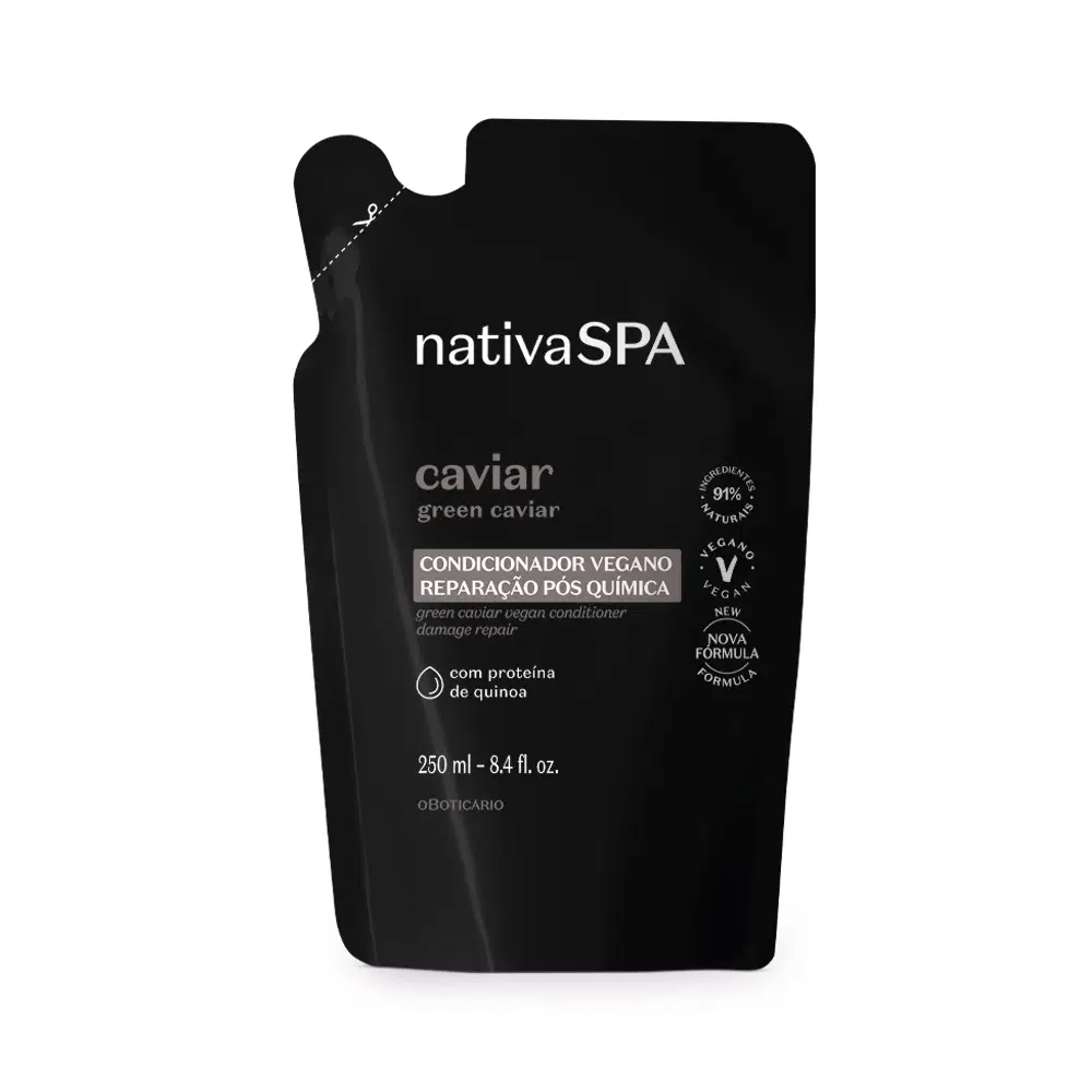 Refil Condicionador Nativa Spa Caviar Reparação Pós Química 250Ml