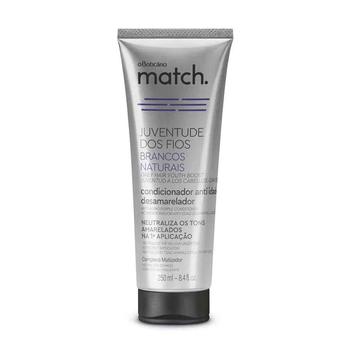 Condicionador Anti-Idade Desamarelador Match Juventude Dos Fios Brancos Naturais 250Ml