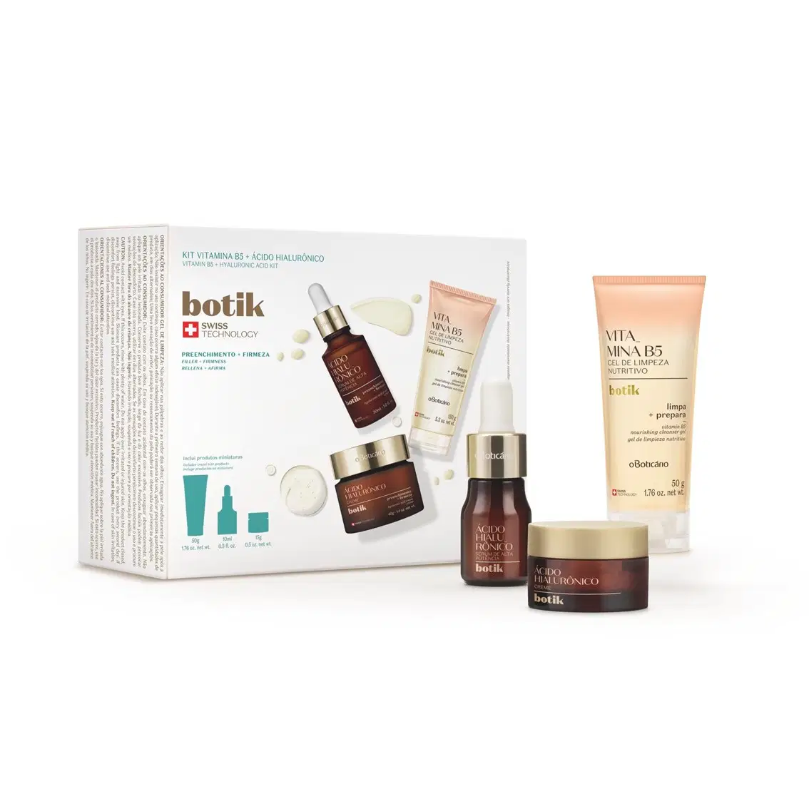 Kit Botik Ácido Hialurônico + Vitamina B5 (3 Itens)