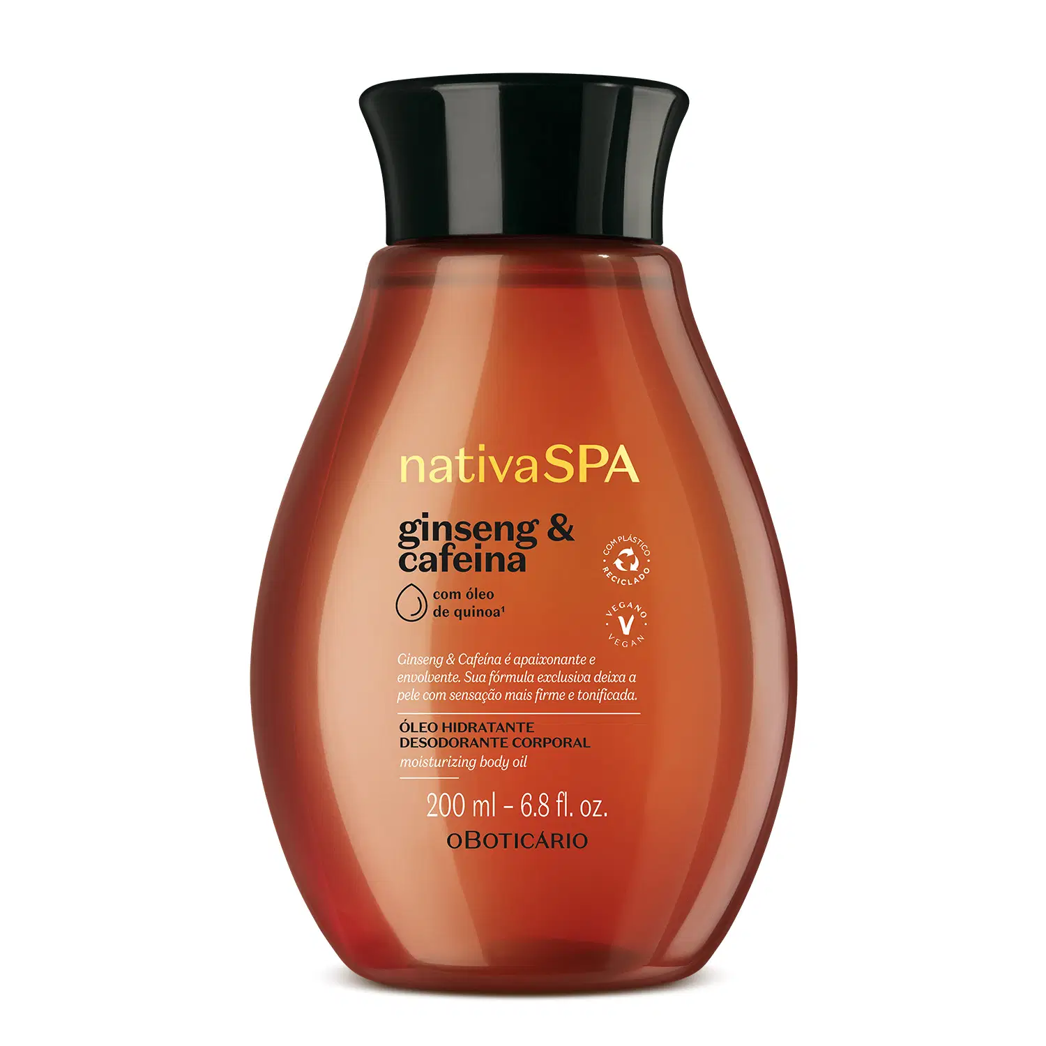 Óleo Hidratante Desodorante Corporal Nativa Spa Ginseng E Cafeína 200Ml