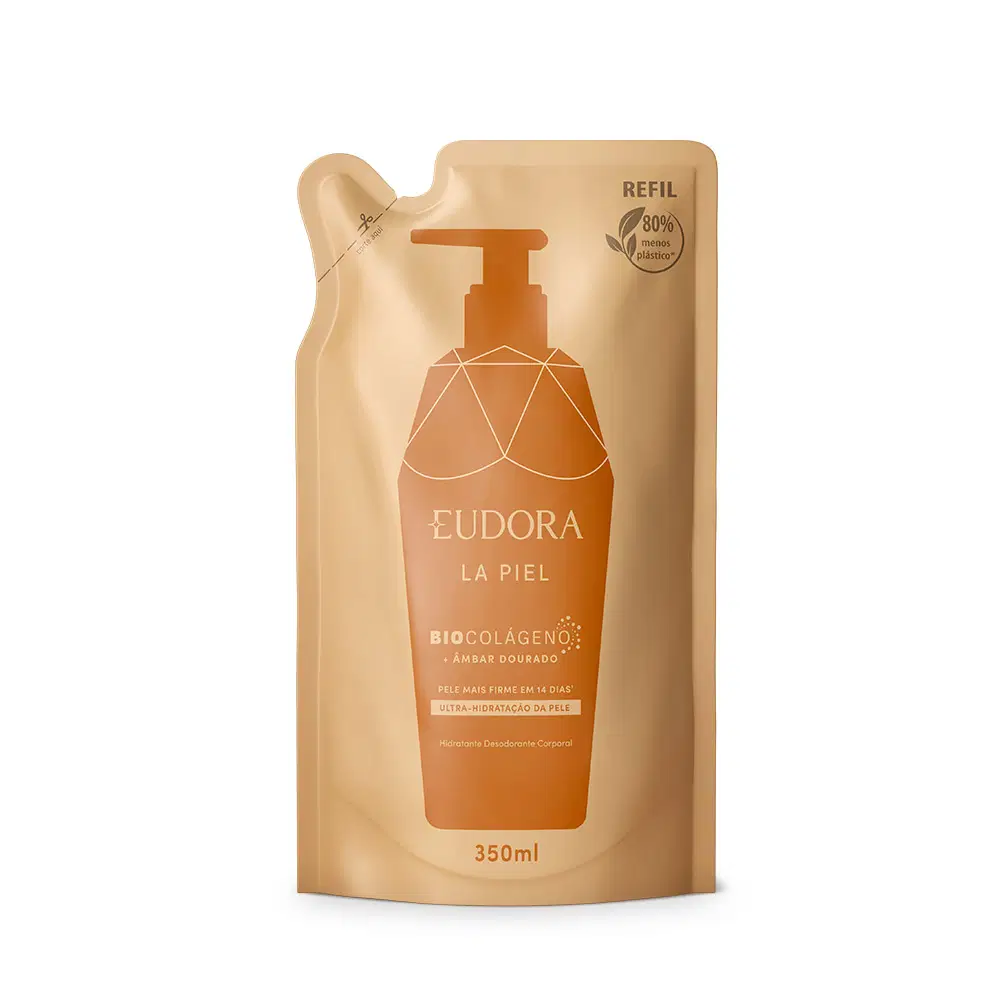 Refil Hidratante Desodorante Corporal La Piel Âmbar Dourado 350Ml