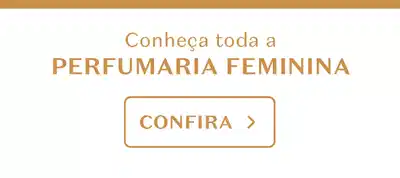 Banner fino em tom de laranja com a informação: Conheça toda a perfumaria feminina. Confira.