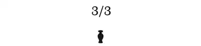 Imagem com fundo branco e uma ânfora, símbolo do Boticário preto com rótulo em branco. Abaixo, a informação "3/3".