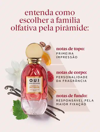 Frasco elegante do Scapin 245 Intense, destacando as notas da fragrância. Encontre o seu eau de parfum preferido.  