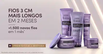 Fios 3cm mais longos em 2 meses. +1.500 novos fios em 1 mês resultados obtidos através de testes com o uso combinado da linha.