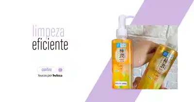 A imagem mostra um banner publicitário para um produto de limpeza eficiente chamado "Limpeza eficiente". Há duas garrafas amarelas do produto e um fundo lilás.