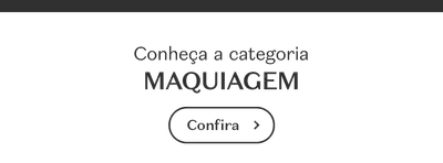 Texto sobre fundo branco convidando para conhecer a categoria de maquiagem