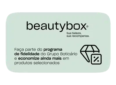 Fundo cinza-claro com texto convidando a fazer parte do programa de fidelidade do Grupo Boticário.
