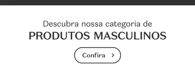 Fundo cinza-claro com faixa verde-musgo na parte superior e texto convidando a descobrir a categoria de produtos masculinos.