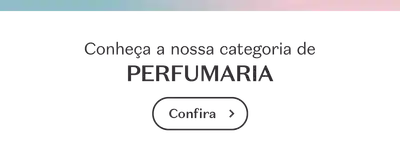 Imagem com fundo cinza-claro e texto convidando a conhecer a categoria de perfumaria.