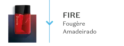 Um frasco de Quasar Fire, comunicando sua família olfativa Fougère Amadeirado.