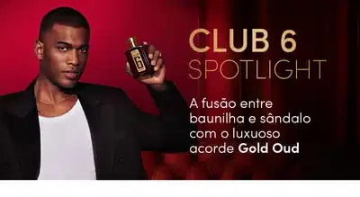 O banner apresenta o lançamento do produto "Club 6 Spotlight" da marca Eudora.
