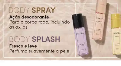 O banner apresenta uma variedade de produtos de cuidados corporais da marca Eudora, incluindo desodorante em spray