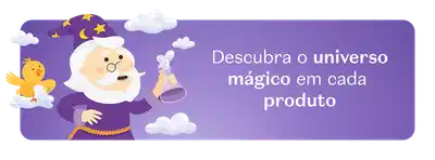 Retângulo azul com imagem do personagem Dr. Botica e texto convidando para conhecer o universo da marca,