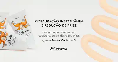 O banner apresenta uma linha de produtos de tratamento capilar da marca Elizavecca