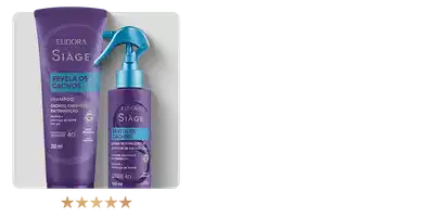 O banner exibe uma variedade de produtos da linha Eudora Stage, incluindo Desodorante Colônia, Loção Corporal, Creme Corporal e Máscara de Cílios, todos em embalagens com design elegante e sofisticado na cor roxa.