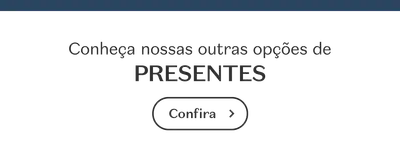 Banner branco com detalhe azul escuro e letras pretas, convidando para conhecer as opções de presentes do Boticário.