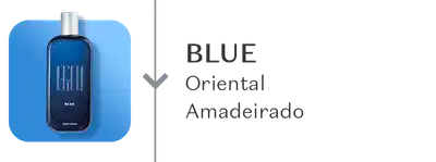 A imagem mostra um Egeo Blue com a família olfativa Oriental Amadeirado.