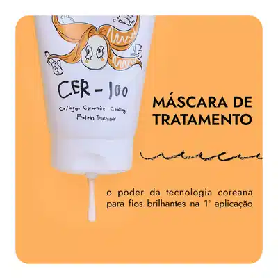 O banner apresenta uma máscara capilar da marca Eliz&Vecca, chamada CER-100.